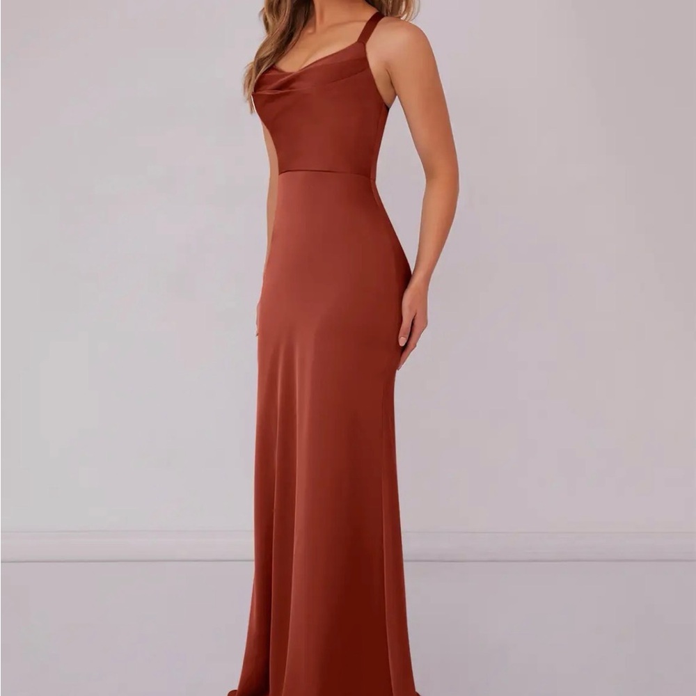 Azazie Terracotta Satin Skirt